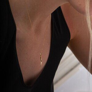 Rackk & Ruin Brass Cornicello Necklace